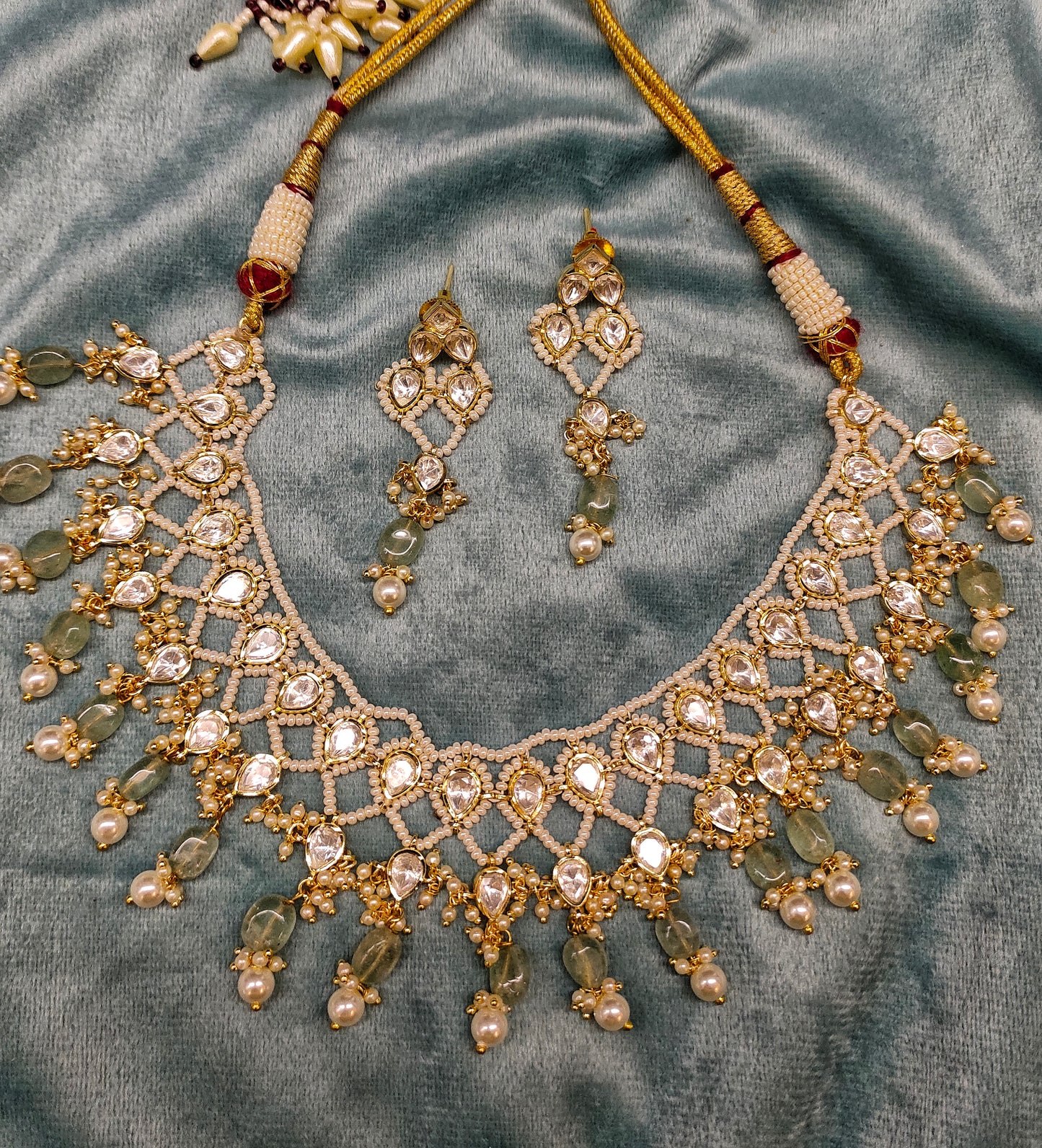 MOISSANITE NECKSET WITH STRAWBERRY BEADS