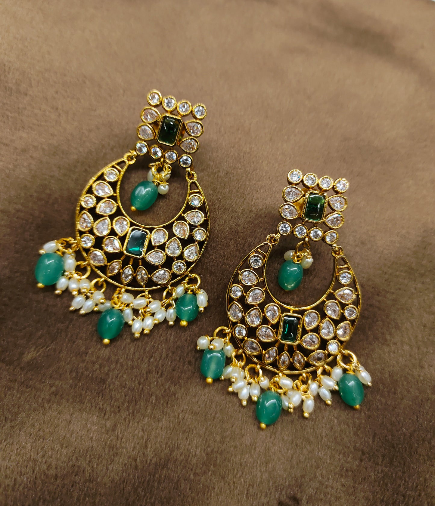 UNCUT KEMPU CHANDBALI EARINGS
