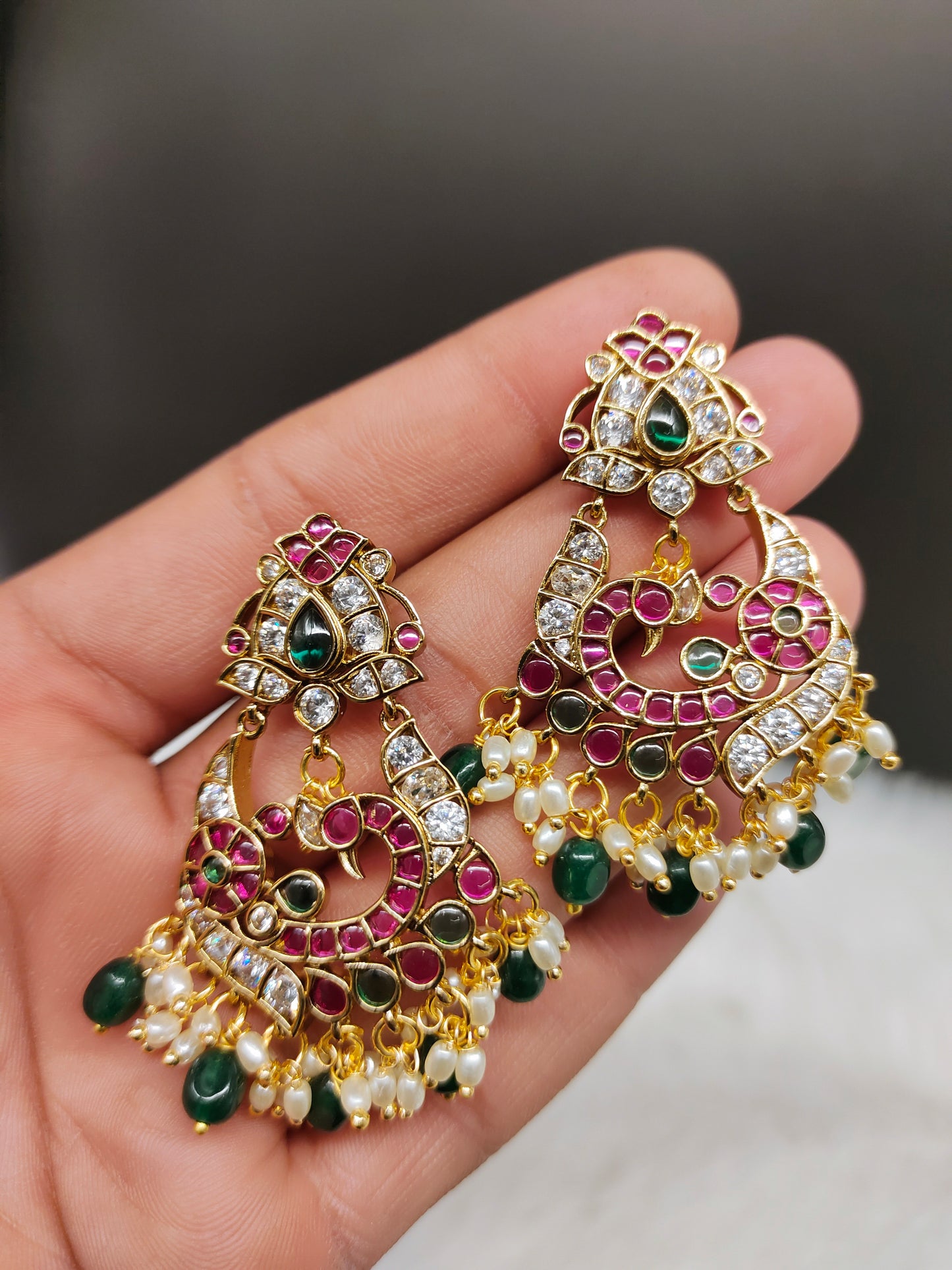 JADAU KEMPU CHANDBALI EARINGS