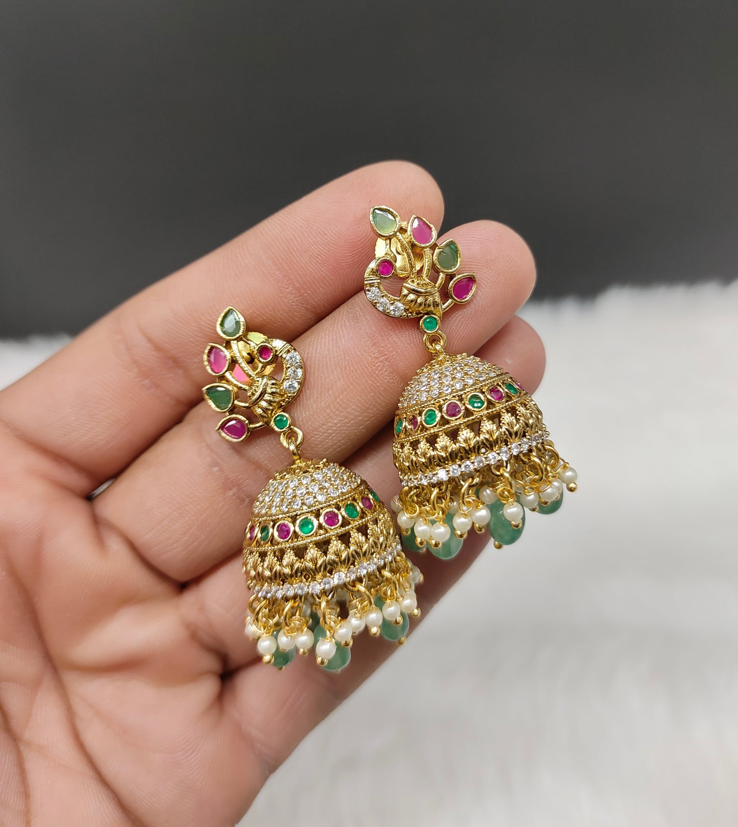 JUMKA WITH PEACOCK DESIGN
