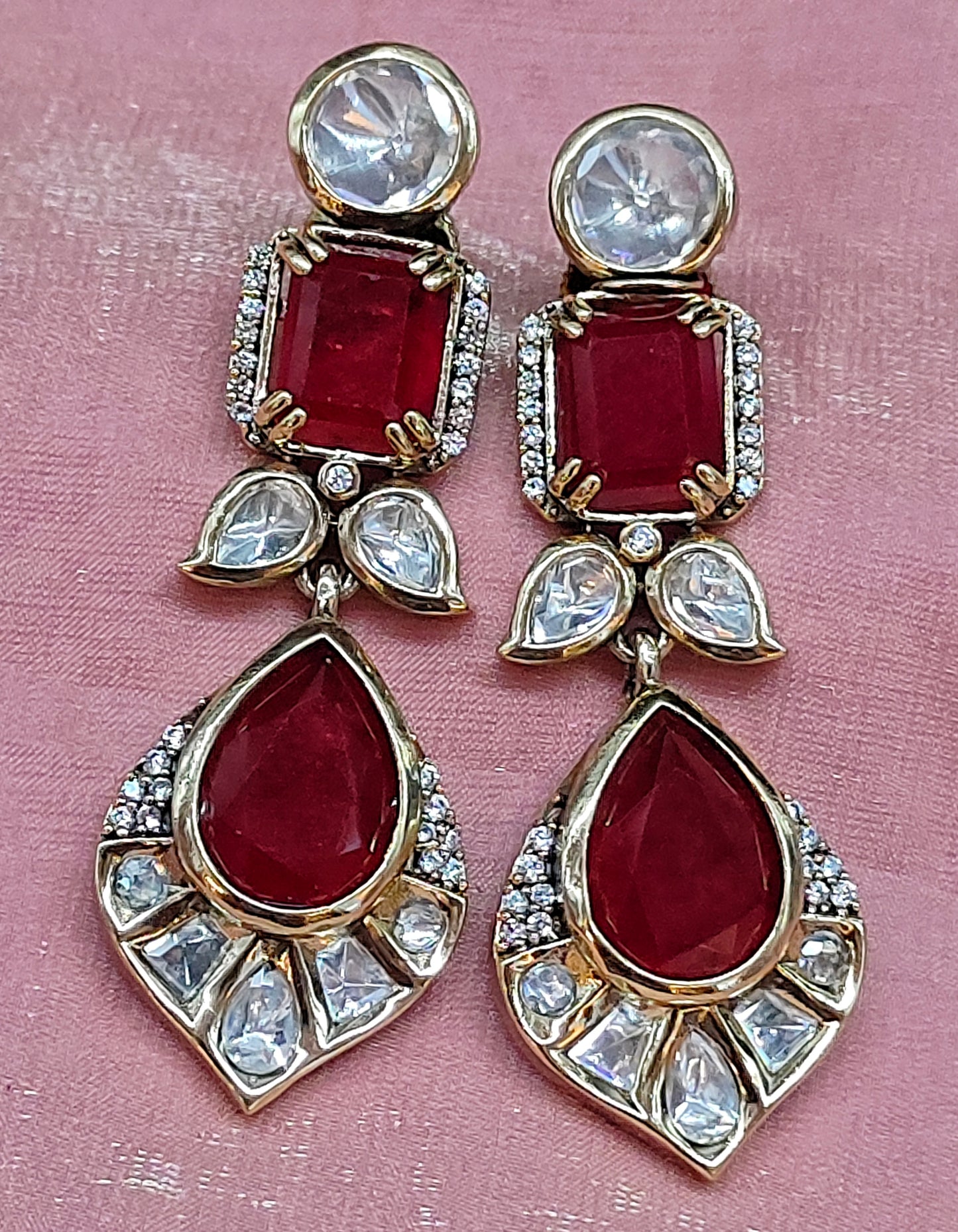 RUBY MOISSANITE EARINGS