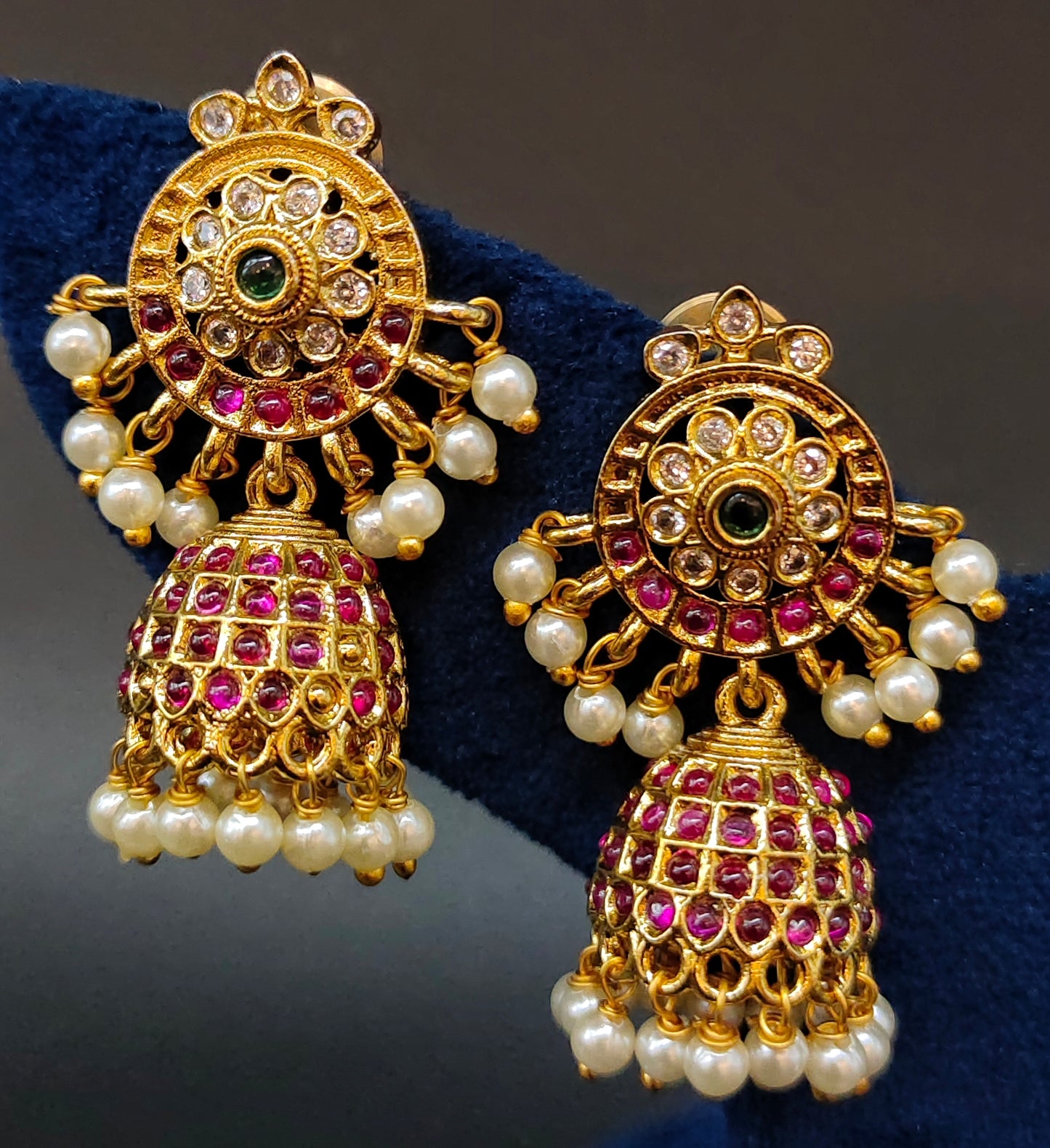 JUMKA WITH KEMPU STONES