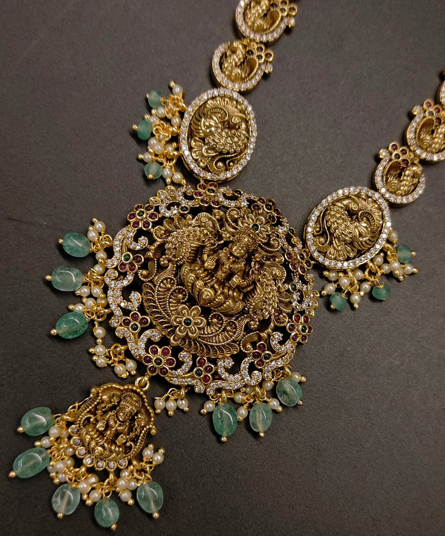 NAKSHI LONG HARAM WITH PEACOCK DESIGN