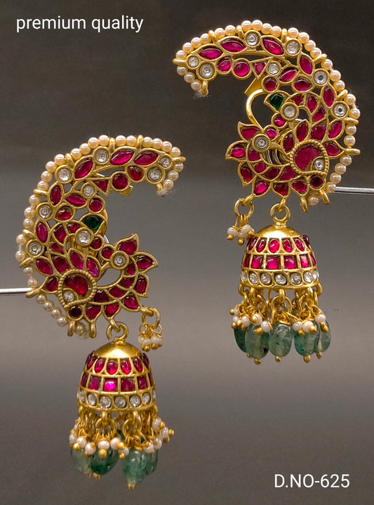 JADAU FULL EARINGS WITH PEACOCK DESIGN