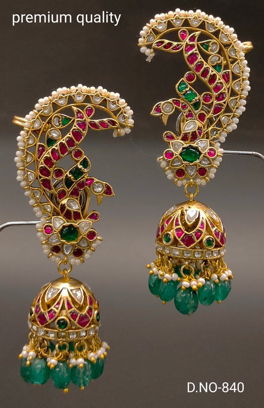 JADAU FULL EARINGS WITH PEACOCK DESIGN