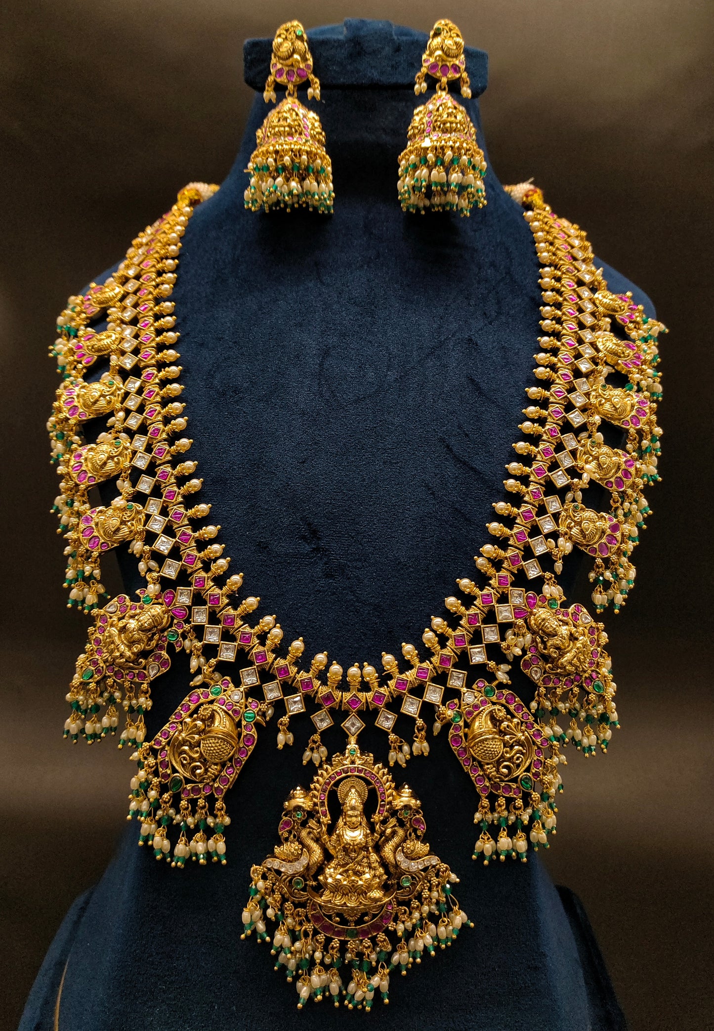 JADAU LONG HARAM WITH PEACOCK DESIGN