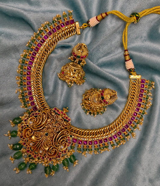 jalebi jadau neckset