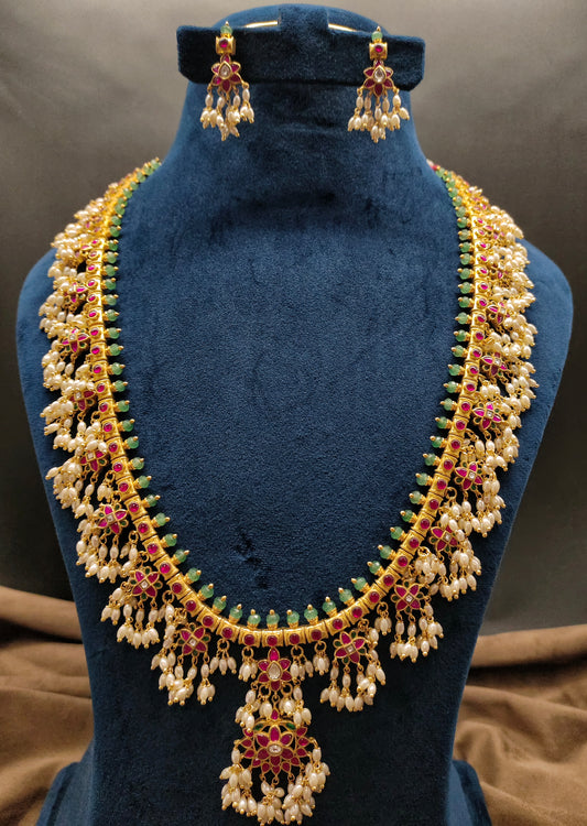 JADAU LONG HARAM WITH FLOWERS