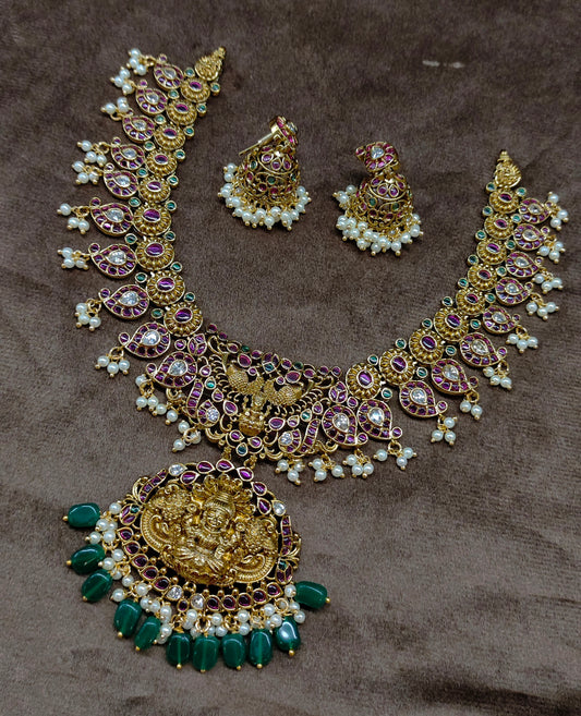 MANGO KEMPU JADAU NAKSHI NECKSET