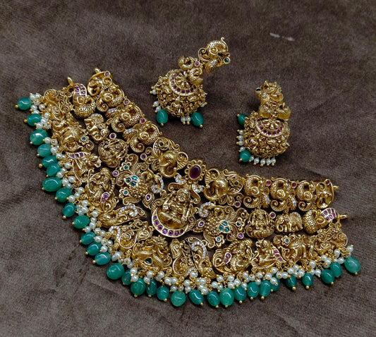 NAKSHI NECKSET WITH LAXMIDEVI DESIGN