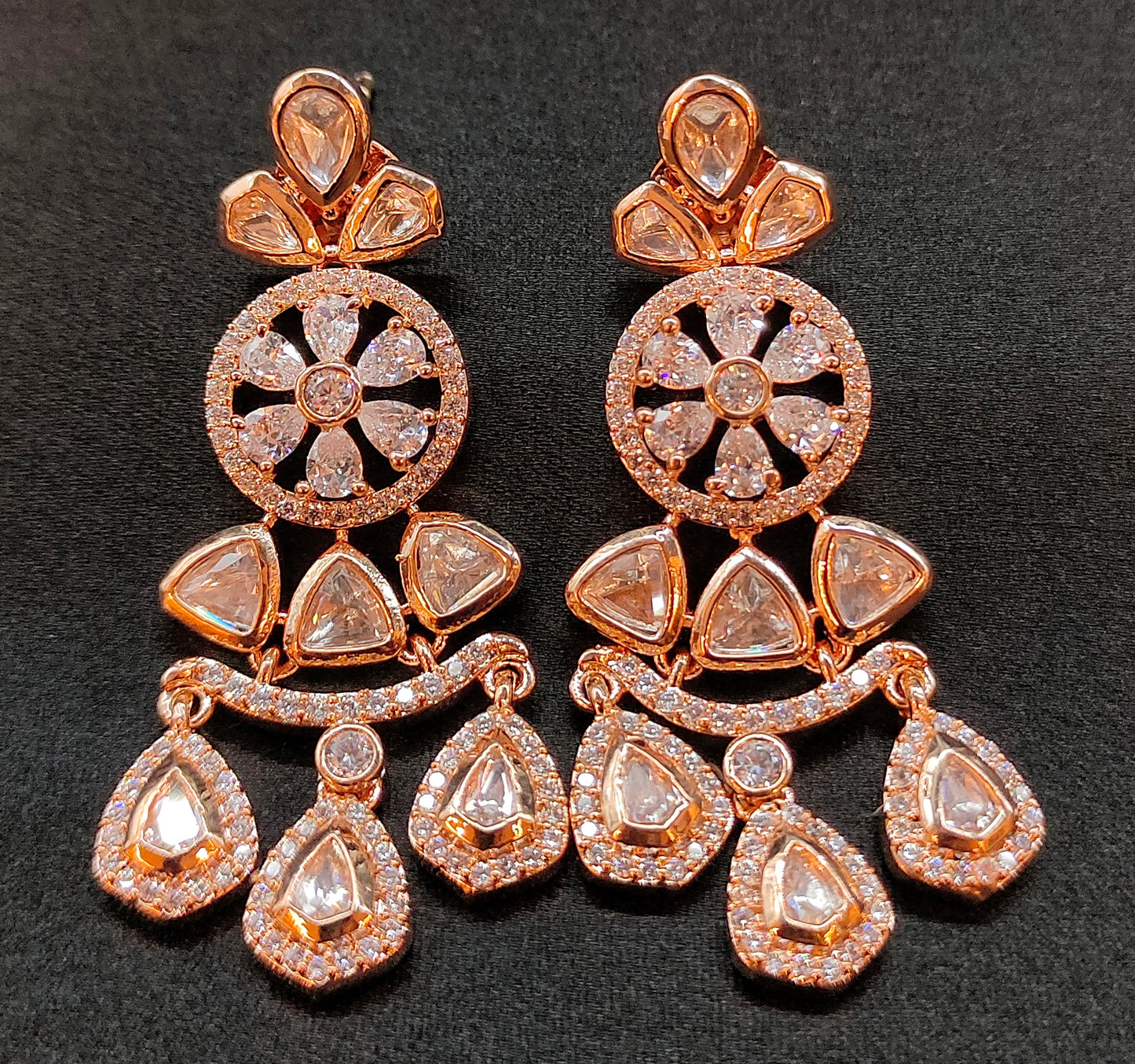 CARROT GOLD MOISSANITE EARINGS