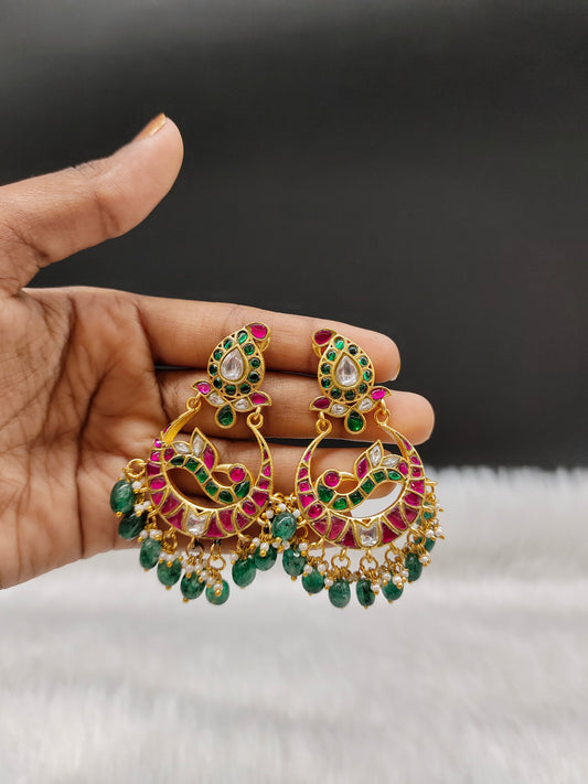 JADAU EARINGS WITH PEACOCK