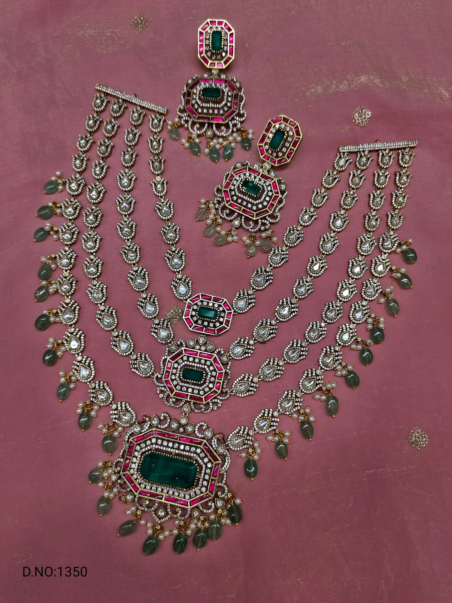 VICTORIAN MOISSANITE 4 LAYER LONG HARAM