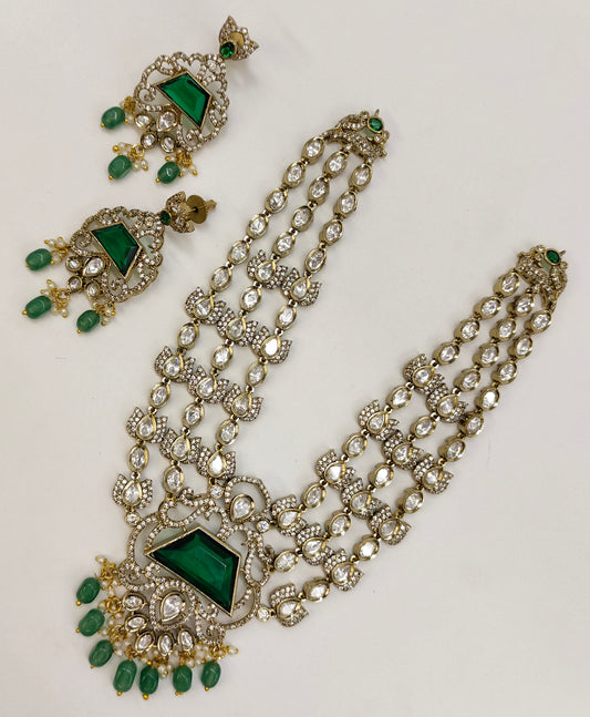 VICTORIAN MOISSANITE 3 LAYER NECKSET