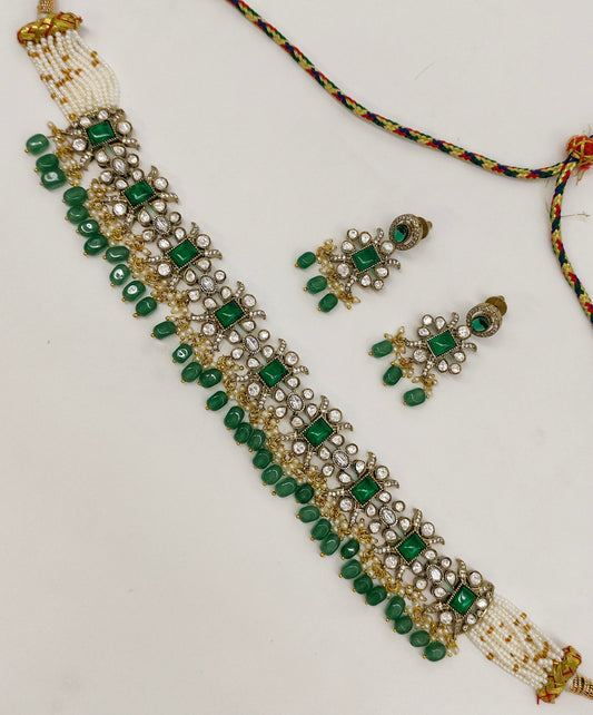 VICTORIAN MOISSANITE MOTI CHOCKER