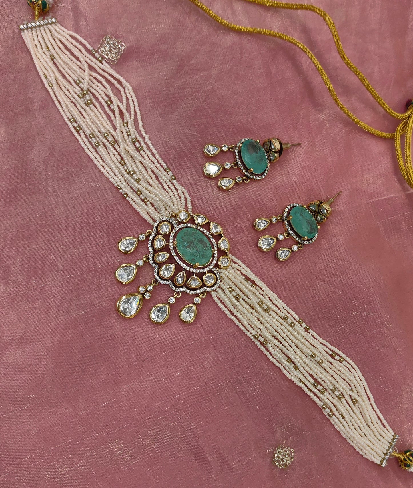 VICTORIAN MOISSANITE MOTI CHOCKER