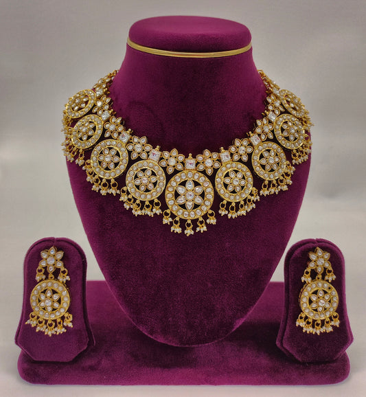 POLLKI MOISSANITE BOTTUMALLA NECKSET