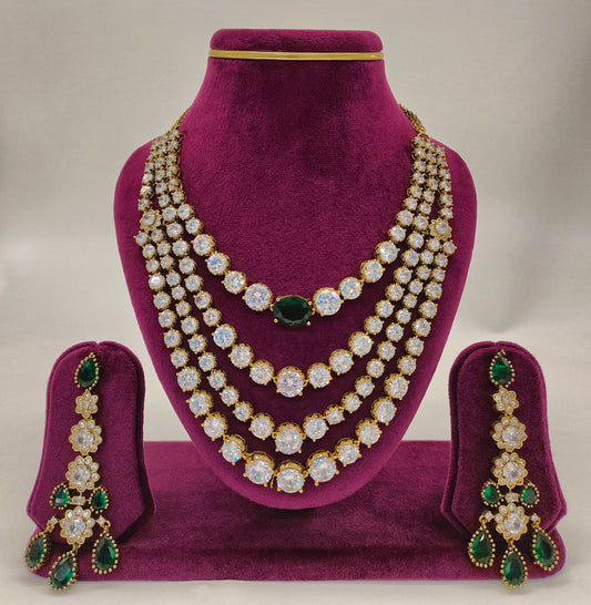 VICTORIAN MOISSANITE 4 LAYER NECKSET