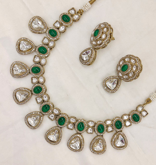 VICTORIAN MOISSANITE KUNDAN NECKSET
