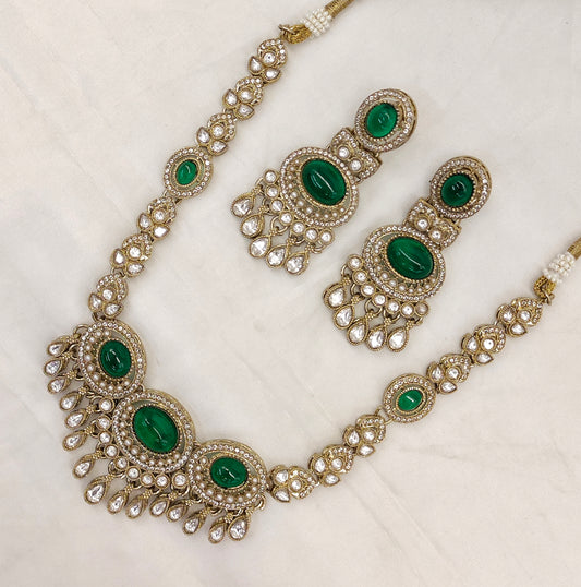 VICTORIAN MOISSANITE KUNDAN NECKSET