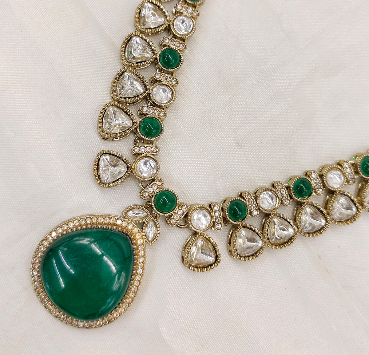 VICTORIAN MOISSANITE KUNDAN NECKSET