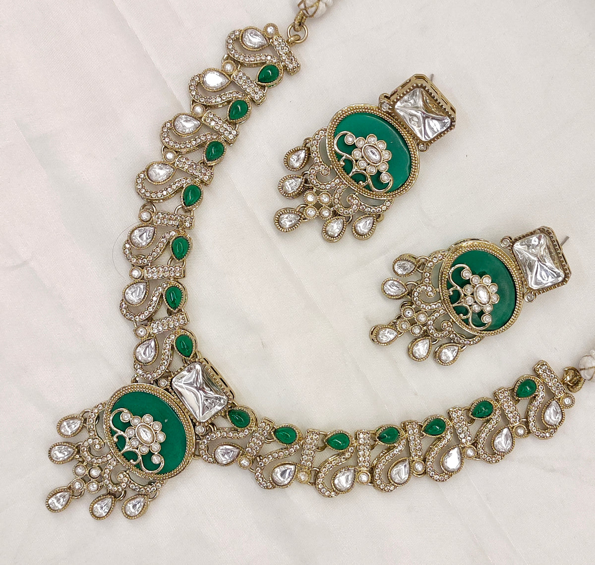 VICTORIAN MOISSANITE KUNDAN NECKSET