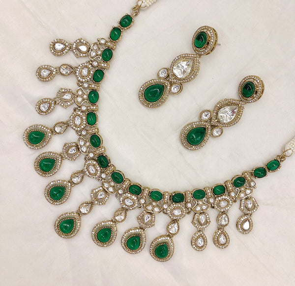 VICTORIAN MOISSANITE KUNDAN NECKSET