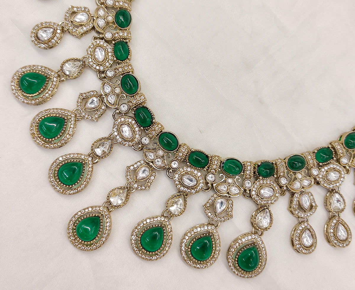 VICTORIAN MOISSANITE KUNDAN NECKSET