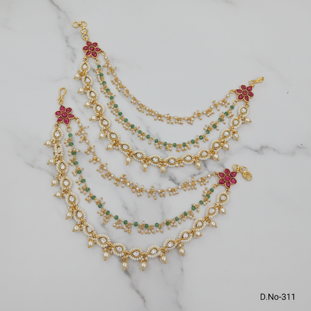 D.No-311 Jadau Ear Chains Premium Catalog