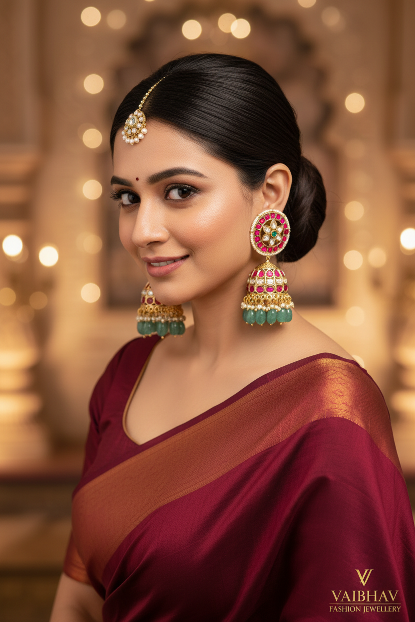 Jadau Jumka - Bridal Model Shot