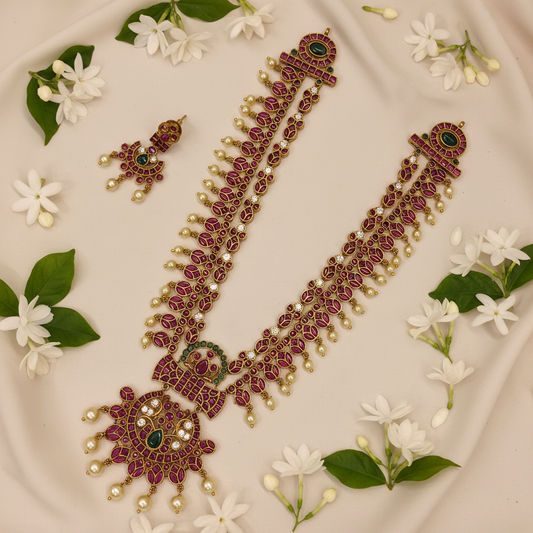 Kempu 2 Layer Neckset - Festive Shot