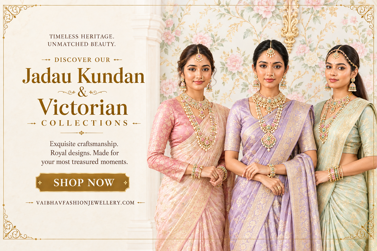 Pastel Jadau Kundan and Victorian collection banner